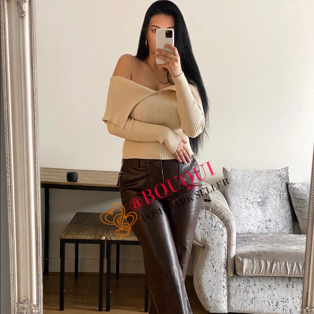 BLOGGERS FAV ZARA OFF SHOULDER FITTED KNIT TOP - Picture 12 of 16